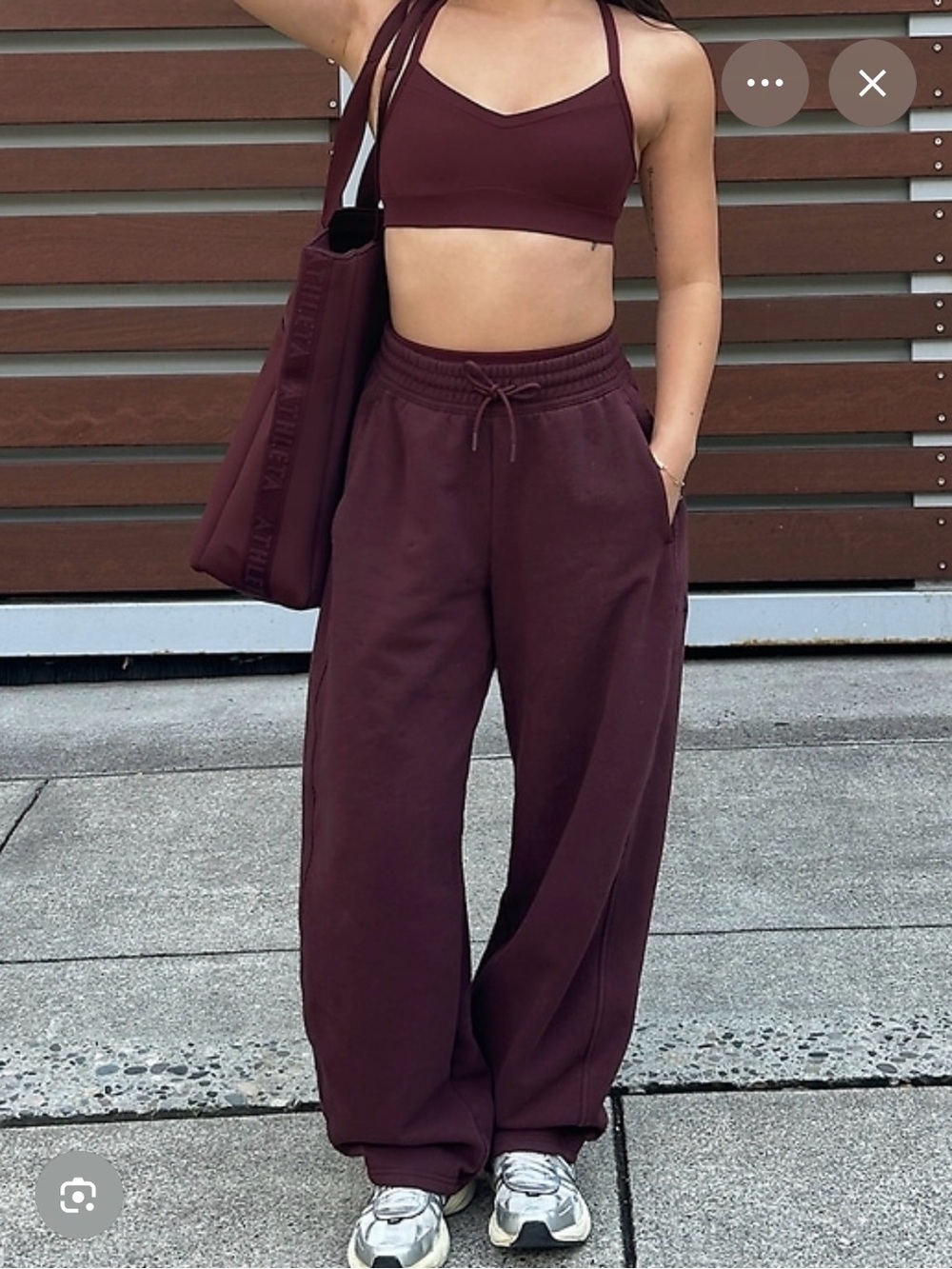 NWT Athleta Forever Fleece Barrel Garnet Pant Sz S/P